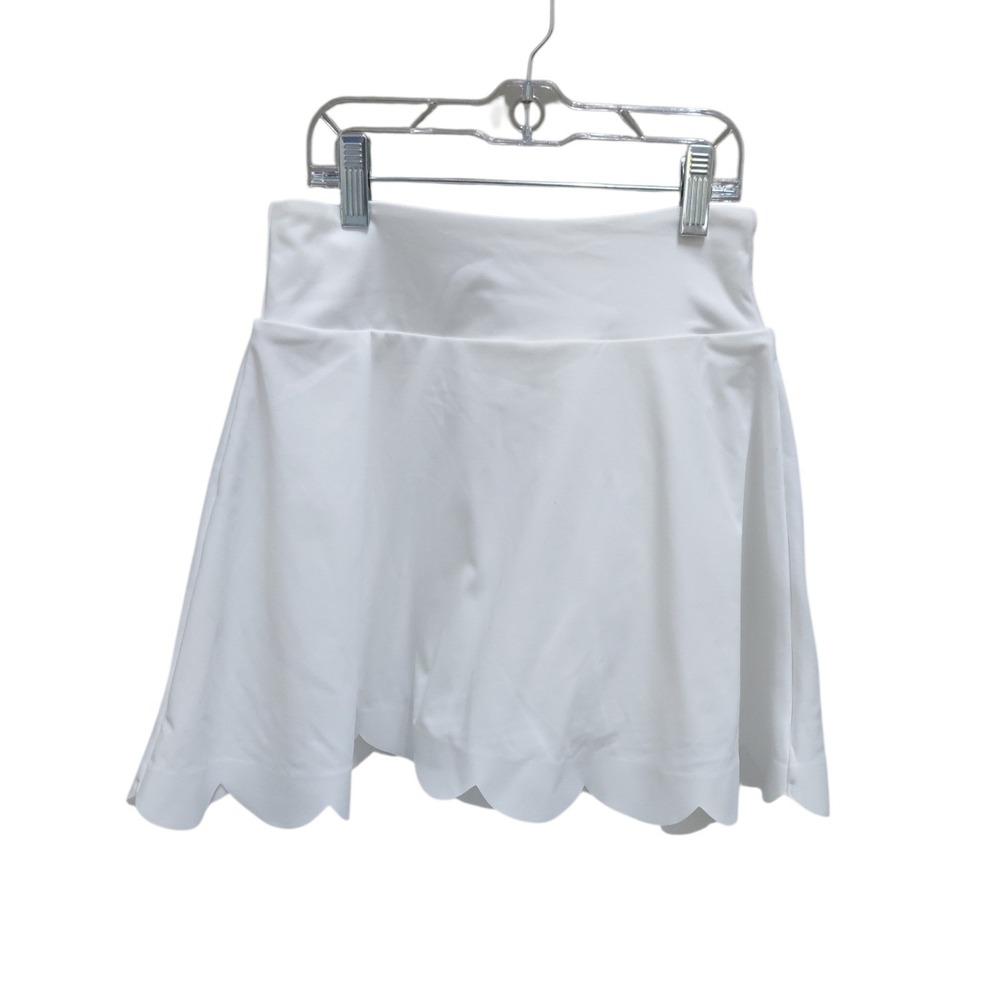 WISKII High-Waist Scalloped Tennis Skirt Size Medium (US 4) Ivory NWT